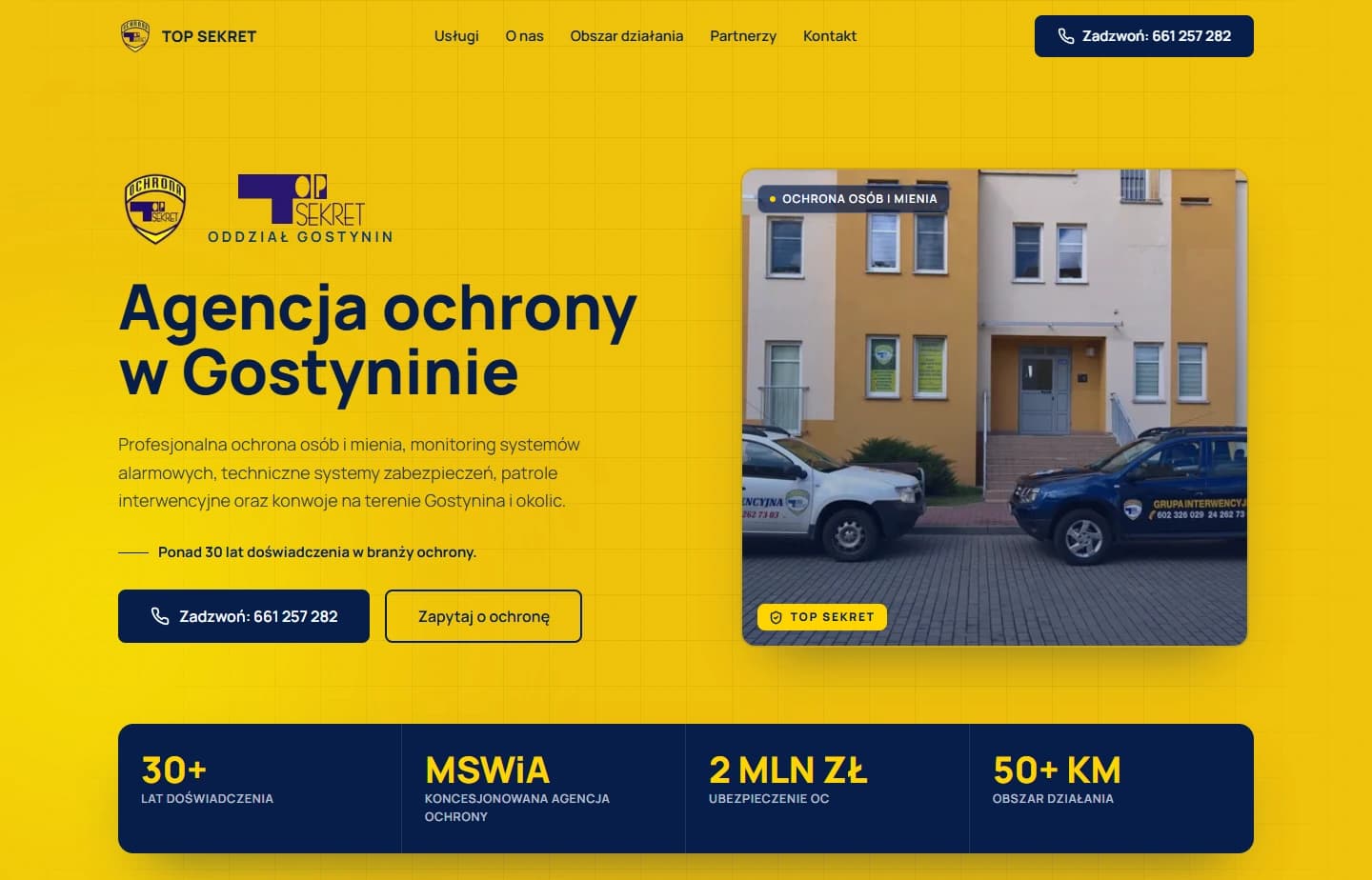TOP SEKRET Gostynin — zrzut ekranu: Strona internetowa